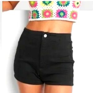 Women's Black High-Waisted Shorts
